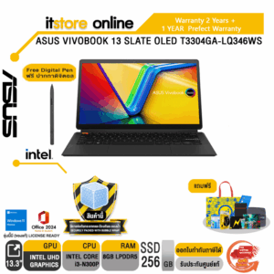 ASUS VIVOBOOK 13 SLATE OLED T3304GA-LQ346WS/i3-N300P/ประกัน2 Y+อบุติเหตุ1Y/BY ITSTORE ONLINE