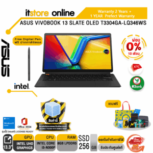 [ผ่อน0%10ด.]ASUS VIVOBOOK 13 SLATE OLED T3304GA-LQ346WS/i3-N300P/ประกัน2 Y+อบุติเหตุ1Y/BY ITSTORE ONLINE