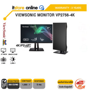 VIEWSONIC MONITOR VP2756-4K(4K/IPS60Hz)/ประกัน 3 Y/BY ITSTORE-ONLINE