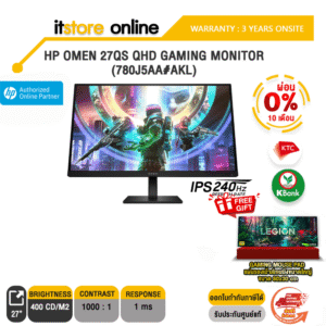 [ผ่อน 0% 10 ด.]HP OMEN 27QS QHD GAMING MONITOR 780J5AA#AKL/ประกัน 3 YEARS+ONSITE/BY ITSTORE-ONLINE