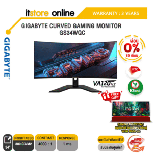 [ผ่อน 0% 10 ด.]GIGABYTE CURVED GAMING MONITOR GS34WQC(VA/120Hz)/ประกัน 3 Years/BY ITSTORE-ONLINE