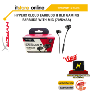 HYPERX CLOUD EARBUDS II BLK GAMING EARBUDS WITH MIC 70N24AA/ประกัน 2 Years/BY ITSTORE-ONLINE