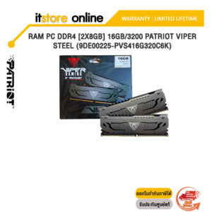 RAM PC DDR4 [2x8GB] 16GB/3200 PATRIOT VIPER STEEL (9DE00225-PVS416G320C6K)/Warranty Lifetime/BY ITSTORE-ONLINE