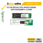 512 GB SSD M.2 PCIE APACER AS2280(AP512GAS2280P4-1) NVME/ประกัน 3 Years