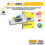 [ผ่อน 0% 10 ด.]RAM PC DDR5 64GB/5600 CORSAIR VENGEANCE RGB (CMH64GX5M2B5600C40W) WHITE/ประกัน LT/BY ITSTORE-ONLINE