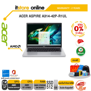 [ผ่อน 0% 10 ด.]ACER ASPIRE A314-42P-R1UL/R7 5700U/ประกัน 2 Years/BY ITSTORE ONLINE