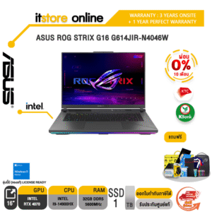 [ผ่อน 0% 10 ด.]ASUS ROG STRIX G16 G614JIR-N4046W/i9 Processor 14900HX 2.2 GHz/ประกัน 3 Y+ONSITE/BY ITSTORE-ONLINE