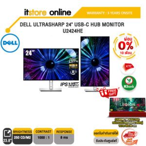 [ผ่อน 0% 10 ด.]DELL ULTRASHARP 24" USB-C HUB MONITOR U2424HE (IPS/120HZ)/ประกัน 3 Years/BY ITSTORE-ONLINE