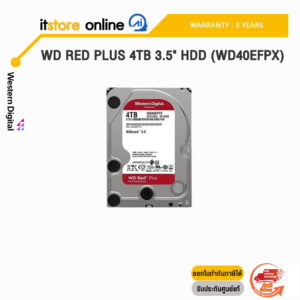 WD RED PLUS 4TB 3.5" HDD (WD40EFPX)/ประกัน 3 Years/BY ITSTORE-ONLINE