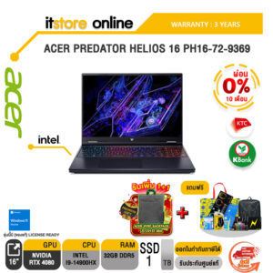 [ผ่อน 0% 10 ด.]ACER PREDATOR HELIOS 16 PH16-72-9369/i9-14900HX/ประกัน 3 YEARS/BY ITSTORE-ONLINE
