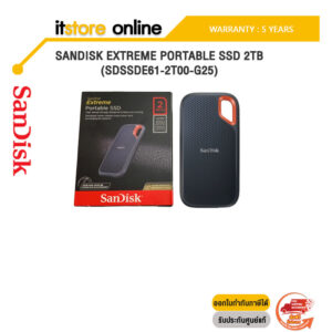 SANDISK EXTREME PORTABLE SSD 2TB (SDSSDE61-2T00-G25)/ประกัน 5 Years/BY ITSTORE ONLINE