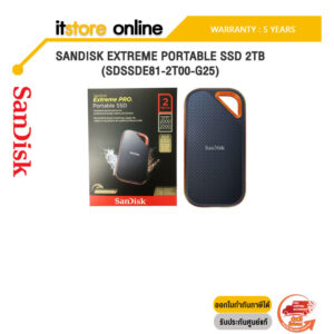 SANDISK EXTREME PORTABLE SSD 2TB (SDSSDE81-2T00-G25)/ประกัน 5 Years/BY ITSTORE ONLINE