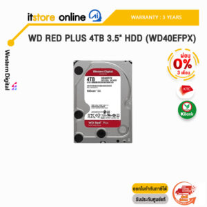 [ผ่อน 0% 3 ด.]WD RED PLUS 4TB 3.5" HDD (WD40EFPX)/ประกัน 3 Years/BY ITSTORE-ONLINE