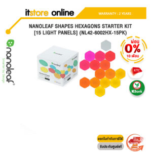 [ผ่อน 0% 10 ด.]NANOLEAF SHAPES HEXAGONS STARTER KIT [15 LIGHT PANELS] (NL42-6002HX-15PK)/ประกัน 2 YEARS/BY ITSTORE-ONLINE