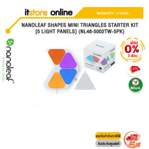 [ผ่อน 0% 3 ด.]NANOLEAF SHAPES MINI TRIANGLES STARTER KIT [5 LIGHT PANELS] (NL48-5002TW-5PK)/ประกัน 2 Years/BY ITSTORE-ONLINE