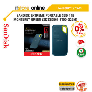 [ผ่อน 0% 3 ด.]SANDISK EXTREME PORTABLE SSD 1TB MONTEREY GREEN (SDSSDE61-1T00-G25M)/ประกัน 5 Years/BY ITSTORE ONLINE