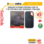 [ผ่อน 0% 3 ด.]SANDISK EXTREME PORTABLE SSD V2 1 TB PORTABLE SSD (SDSSDE61-1T00-G25)/ประกัน 5 YEARS/BY ITSTORE-ONLINE