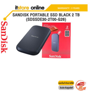 SANDISK PORTABLE SSD BLACK 2 TB (SDSSDE30-2T00-G26)/ประกัน 3 YEARS/BY ITSTORE-ONLINE