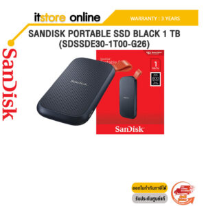 SANDISK PORTABLE SSD BLACK 1 TB (SDSSDE30-1T00-G26)/ประกัน 3 YEARS/BY ITSTORE-ONLINE