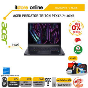 [ผ่อน 0% 10 ด.]ACER PREDATOR TRITON PTX17-71-99X6/i9-13900HX/ประกัน 3 YEARS/BY ITSTORE-ONLINE