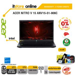 [ผ่อน 0% 10 ด.]ACER NITRO V 15 ANV15-51-906C/i9-13900H/ประกัน 3 YEARS+ONSITE/BY ITSTORE-ONLINE