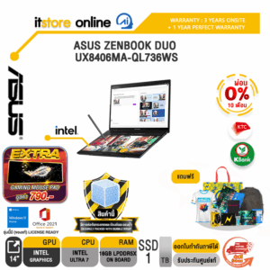 [ผ่อน 0% 10 ด.]ASUS ZENBOOK DUO UX8406MA-QL736WS/Core Ultra 7/ประกัน 3 Years Onsite + 1 Year Perfect Warranty/BY ITSTORE ONLINE
