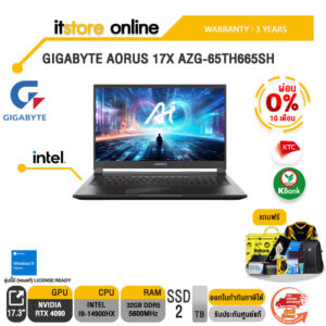 [ผ่อน 0% 10 ด.]GIGABYTE AORUS 17X AZG-65TH665SH/I9-14900HX/ประกัน 3 Years/BY ITSTORE ONLINE