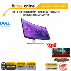 DELL ULTRASHARP U3824DW CURVED USB-C HUB MONITOR(IPS/60Hz)/ประกัน 3 Years Onsite/BY ITSTORE ONLINE