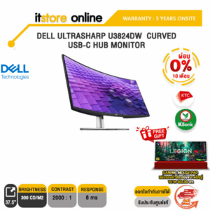 [ผ่อน 0% 10 ด.]DELL ULTRASHARP U3824DW  CURVED USB-C HUB MONITOR(IPS/60Hz)/ประกัน 3 Years Onsite/BY ITSTORE ONLINE