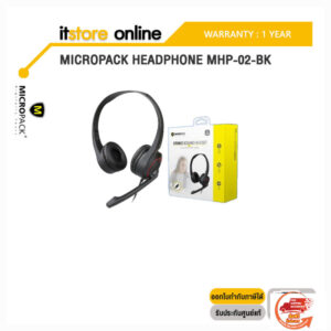 MICROPACK Headphone MHP-02-BK/ประกัน 1 Year/BY ITSTORE-ONLINE