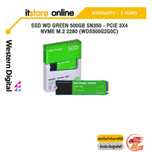 SSD WD GREEN 500GB SN350 - PCIE 3X4/NVME M.2 2280 (WDS500G2G0C)/ประกัน 3 Year/BY ITSTORE-ONLINE