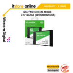 SSD WD GREEN 480GB - 2.5" SATA3 (WDS480G3G0A)ประกัน 3 YEARS/BY ITSTORE-ONLINE