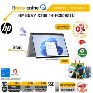[ผ่อน 0% 10 ด.]HP ENVY X360 14-fc0095TU/Intel U7-155U/ประกัน 2 Years+Onsite/BY ITSTORE ONLINE