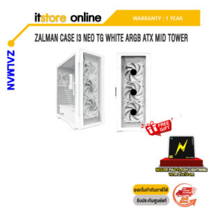 CASE ZALMAN i3 NEO TG WHITE ARGB ATX MID TOWER/ประกัน 1 Year/BY ITSTORE-ONLINE