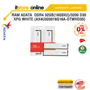 [ผ่อน 0% 3 ด.]RAM ADATA  DDR4 32GB(16GBX2)/3200 D35 XPG WHITE (AX4U320016G16A-DTWHD35)/Warranty Lifetime/BY ITSTORE-ONLINE