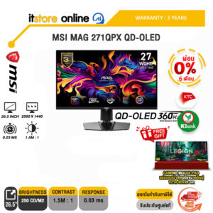[ผ่อน 0% 10 ด.]MSI MAG 271QPX QD-OLED(360Hz)/ประกัน 3 Years/BY ITSTORE ONLINE