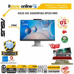 [ผ่อน 0% 10 ด.]ASUS AiO A3402WVAK-BPC014WS/i3-1315U/ประกัน 3 Years Onsite+1 Year Perfect Warranty/BY ITSTORE-ONLINE