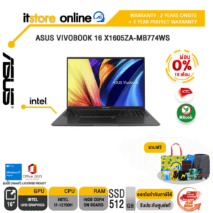 [ผ่อน 0% 10 ด.]ASUS VIVOBOOK 16 X1605ZA-MB774WS/ i7-12700H /ประกัน 2 Years/BY ITSTORE ONLINE