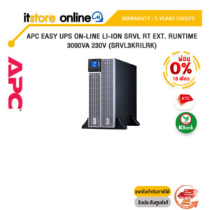 [ผ่อน 0% 10 ด.]APC EASY UPS ON-LINE LI-ION SRVL RT EXT. RUNTIME 3000VA 230V (SRVL3KRILRK)/ประกัน 5 Years Onsite/BY ITSTORE-ONLINE