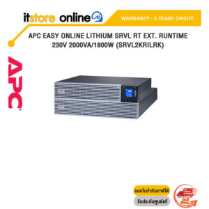 APC EASY ONLINE LITHIUM SRVL RT EXT. RUNTIME 230V 2000VA/1800W (SRVL2KRILRK)/ประกัน 5 Years+Onsite/BY ITSTORE-ONLINE