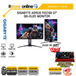 GIGABYTE AORUS FO27Q3 27" QD-OLED MONITOR(OLED 360Hz)/ประกัน 3 Years/ BY ITSTORE ONLINE
