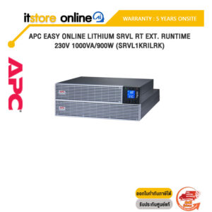 APC EASY ONLINE LITHIUM SRVL RT EXT. RUNTIME 230V 1000VA/900W (SRVL1KRILRK)/ประกัน 5 Years+Onsite/BY ITSTORE-ONLINE