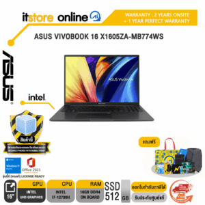 ASUS VIVOBOOK 16 X1605ZA-MB774WS/ i7-12700H /ประกัน 2 Years/BY ITSTORE ONLINE
