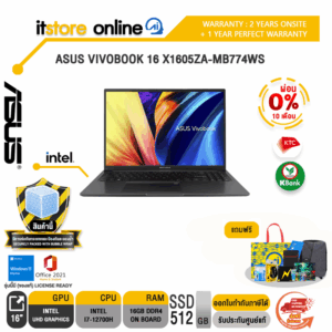 [ผ่อน 0% 10 ด.]ASUS VIVOBOOK 16 X1605ZA-MB774WS/ i7-12700H /ประกัน 2 Years/BY ITSTORE ONLINE