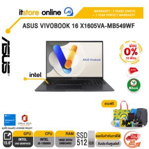 [ผ่อน 0% 10 ด.]ASUS VIVOBOOK 16 X1605VA-MB549WF/i5-13500H/ประกัน 2 Years Onsite + 1 Year Perfect Warranty/BY ITSTORE-ONLINE