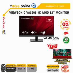 [ผ่อน 0% 6 ด.]ViewSonic VA2708-4K-MHD 27” 4K UHD Monitor/IPS 4K 60Hz/ประกัน 3 Years/BY ITSTORE-ONLINE