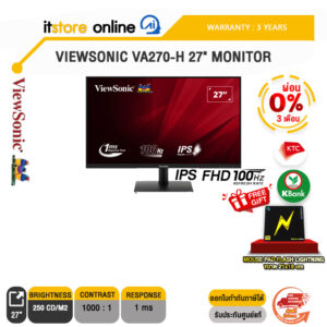 [ผ่อน 0% 3 ด.]VIEWSONIC VA270-H 27" MONITOR(IPS100Hz)/ประกัน 3 Years/BY ITSTORE ONLINE