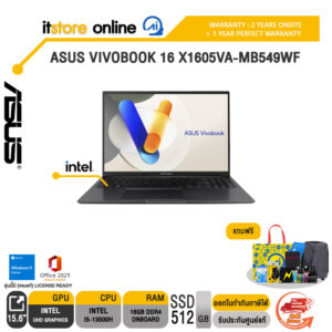 ASUS VIVOBOOK 16 X1605VA-MB549WF/i5-13500H/ประกัน 2 Years Onsite + 1 Year Perfect Warranty/BY ITSTORE-ONLINE
