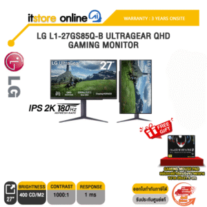 LG L1-27GS85Q-B ULTRAGEAR QHD GAMING MONITOR(IPS 2K/180Hz)/ประกัน 3 Years Onsite/BY ITSTORE ONLINE