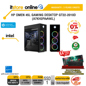 [ผ่อน 0% 10 ด.]HP OMEN 45L GAMING DESKTOP GT22-2010D(A7KH2PA#AKL)/ i7-14700K/ประกัน 3 Years+Onsite/BY ITSTORE-ONLINE